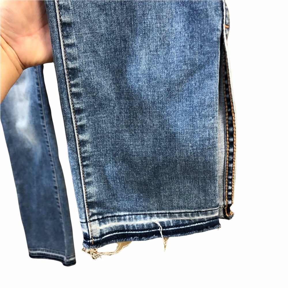 7 For All Mankind Dylan Split / Raw Hem Straight Leg Jeans Sz 24 - Picture 3 of 8